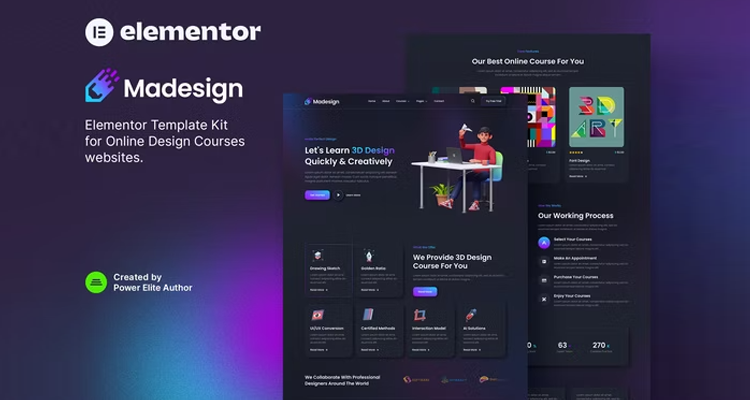 Madesign – Online Design Courses Elementor Kit