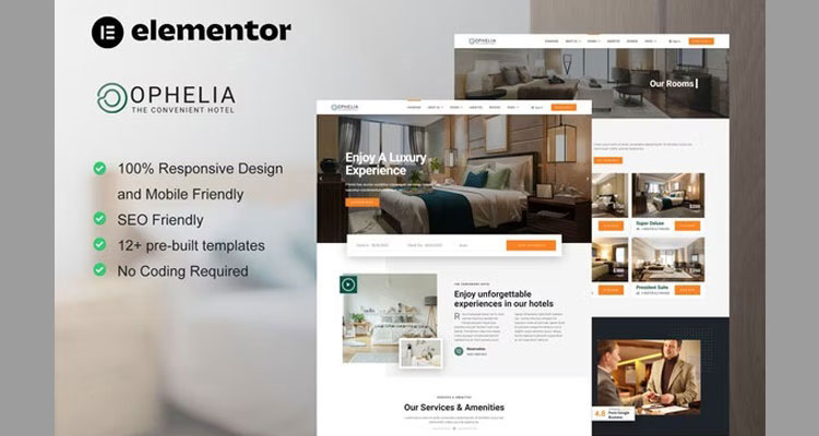 Ophelia - Hotel & Resort Elementor Template Kit
