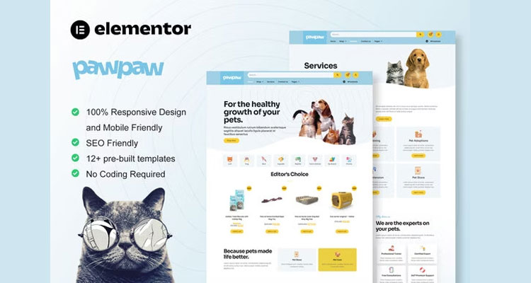 PawPaw - WooCommerce Pet Shop & Pet Care Elementor Kit