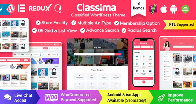 Classima – Classified Ads WordPress Theme